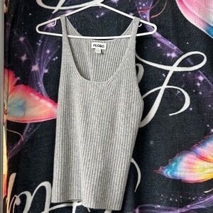 Ribbed Gray Tank Top